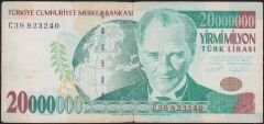 7.Emisyon 20 000 000 Lira C39 823240 Temiz