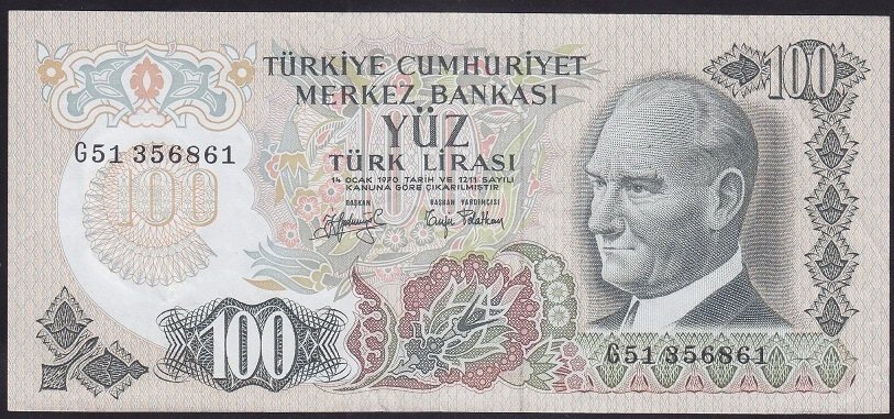 6.EMİSYON 2.TERTİP 100 LİRA G51 356861 ÇÇT +