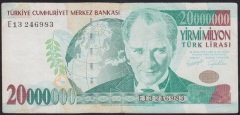7.EMİSYON 20 000 000 LİRA E13 246983 ÇOK TEMİZ +