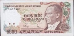 7.Emisyon 4.Tertip 5000 Lira G28 075904 Çilaltı Çil
