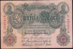 Almanya 50 Mark 1910 Çok Temiz