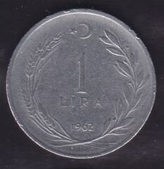 1962 Yılı 1 Lira Ters