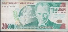 7.Emisyon 20 000 000 Lira C38 723164 Temiz