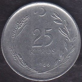 1966 YILI 25 KURUŞ