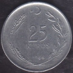 1966 YILI 25 KURUŞ