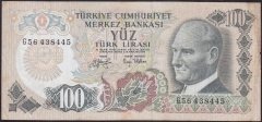 6.EMİSYON 2.TERTİP 100 LİRA G56 438445 ÇOK TEMİZ