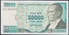 7.EMİSYON 1.TERTİP 50000 LİRA J17 820457 ÇÇT ÇİLALTI