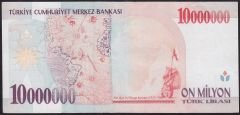 7.Emisyon 10 000 000 Lira D54 757019 Çok Temiz+