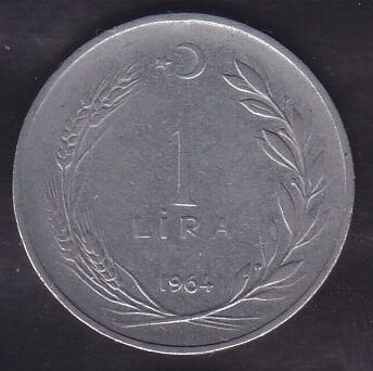 1964 Yılı 1 Lira Ters