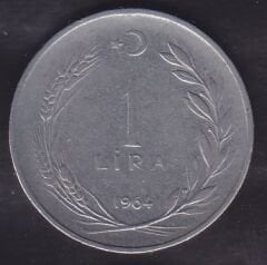 1964 Yılı 1 Lira Ters