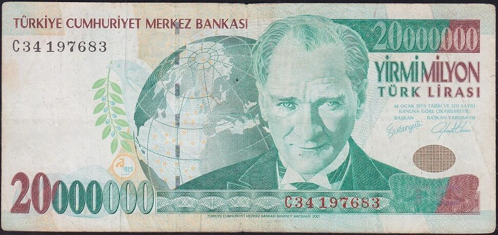7.Emisyon 20 000 000 Lira C34 197683 Çok Temiz