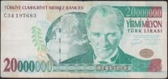 7.Emisyon 20 000 000 Lira C34 197683 Çok Temiz
