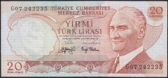 6.Emisyon 3.Tertip 20 Lira G07 242235 Çok Temiz+