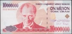 7.Emisyon 10 000 000 Lira D53 907963 Çok Çok Temiz