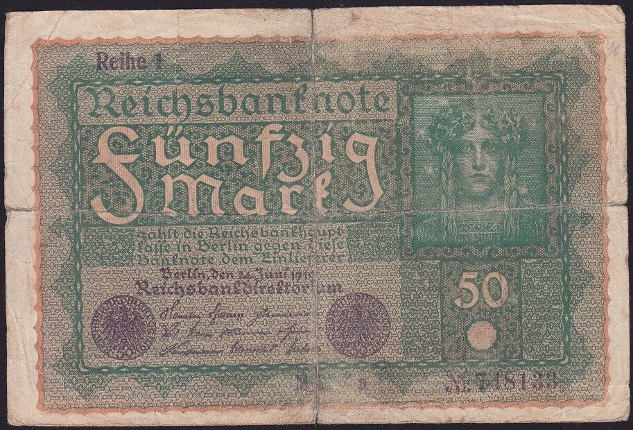 Almanya 50 Mark 1919 Temiz
