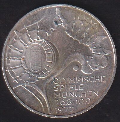Almanya 10 Mark 1972 Gümüş (XX Yaz Olimpiyat Oyunları, Münih 1972 - Stadyum)