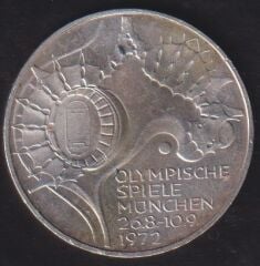 Almanya 10 Mark 1972 Gümüş (XX Yaz Olimpiyat Oyunları, Münih 1972 - Stadyum)