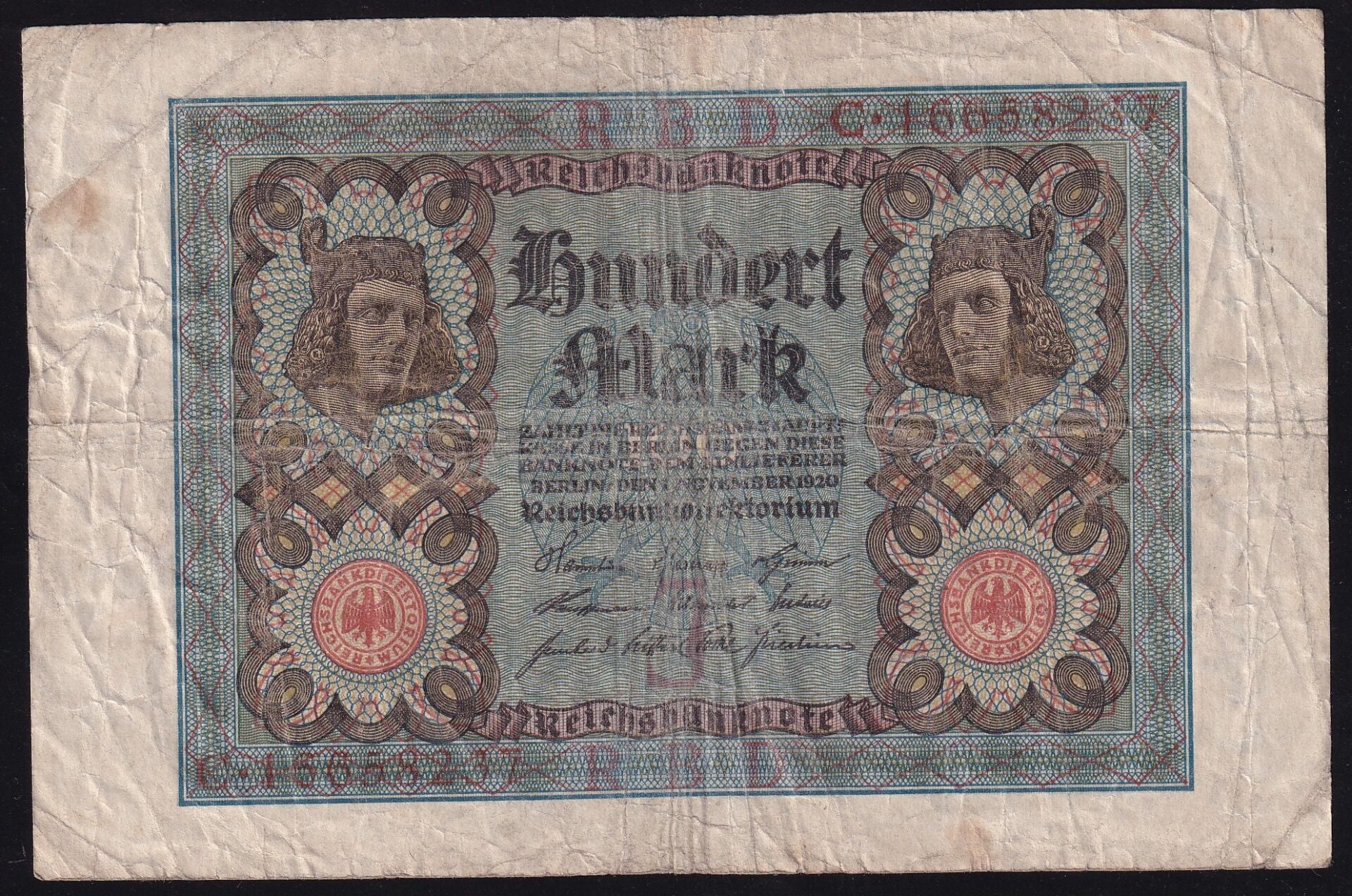 Almanya 100 Mark 1920 Çok Temiz