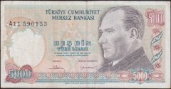 7.Emisyon 1.Tertip 5000 Lira A11 590153 Çok Temiz +
