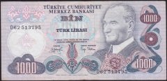 6.Emisyon 2.Tertip 1000 Lira D62 513795 Çok Temiz+