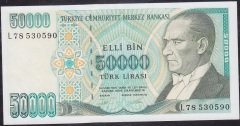 7.Emisyon 2.Tertip 50000 Lira L78 530590 Ççt Çilaltı