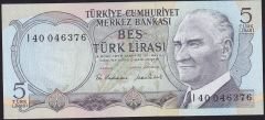6.Emisyon 2.Tertip 5 Lira I40 046376 Çil
