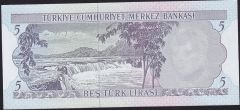 6.Emisyon 2.Tertip 5 Lira I40 046376 Çil