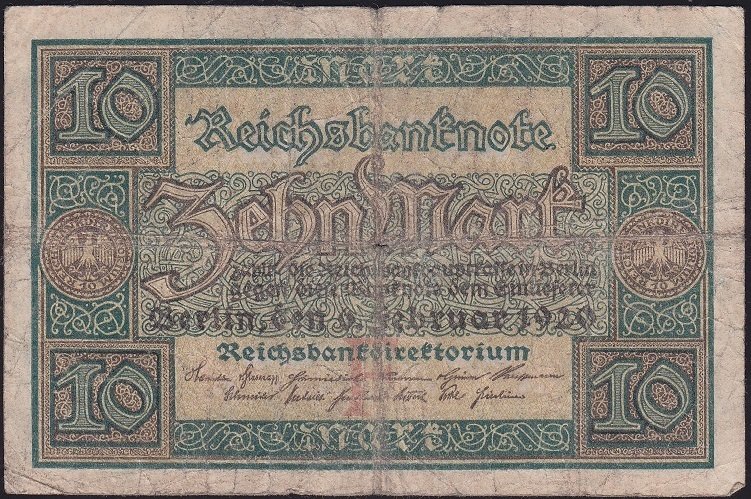 Almanya 10 Mark 1920 Temiz