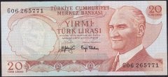 6.Emisyon 3.Tertip 20 Lira G06 265771 Çok Çok Temiz+