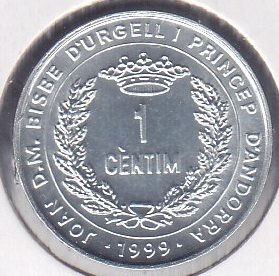 ANDORRA 1 CENTİM 1999 ÇİL FAO
