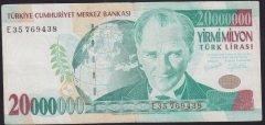 7.EMİSYON 20 000 000 LİRA E35 769438 ÇOK TEMİZ