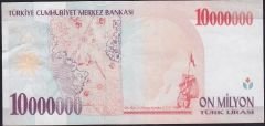 7.Emisyon 10 000 000 Lira D43 166498 Çok Temiz+