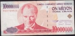 7.Emisyon 10000000 Lira D53 718821 Çok Temiz