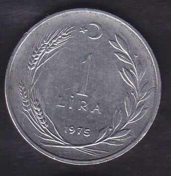 1975 Yılı 1 Lira Ters