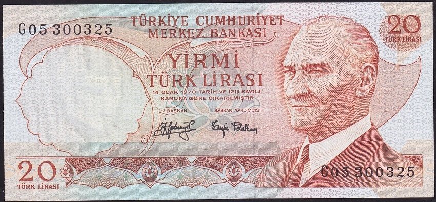 6.Emisyon 3.Tertip 20 Lira G05 300325 Çok Çok Temiz+