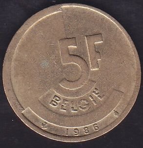 Belçika 5 Frank 1986