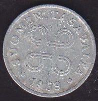 Finlandiya 1 Penni 1969