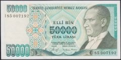 7.EMİSYON 1.TERTİP 50000 LİRA I85 007192 ÇİLALTI ÇİL