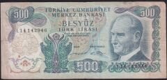 6.Emisyon 2.Tertip 500 Lira L14 142946 Temiz