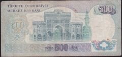 6.Emisyon 2.Tertip 500 Lira L14 142946 Temiz