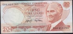 6.Emisyon 3.Tertip 20 Lira G04 416283 Çok Temiz+