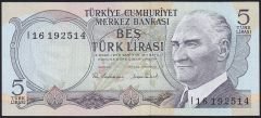 6.Emisyon 2.Tertip 5 Lira I16 192514 Çil