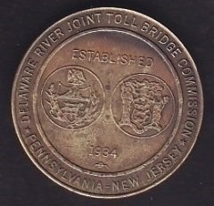 DELAWARE NEHRİ  PENSİLVANYA - NEW JERSEY - KÖPRÜ JETONU AMERİKA - 1934