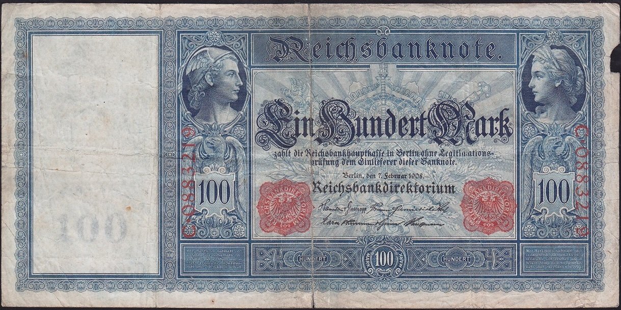 Almanya 100 Mark 1908 Haliyle