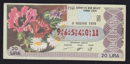 1979 9 NİSAN ÇEYREK BİLET - N SERİSİ