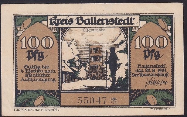 ALMANYA 100 PFENNİNG NOTGELD 1921 ÇİLALTI ÇİL