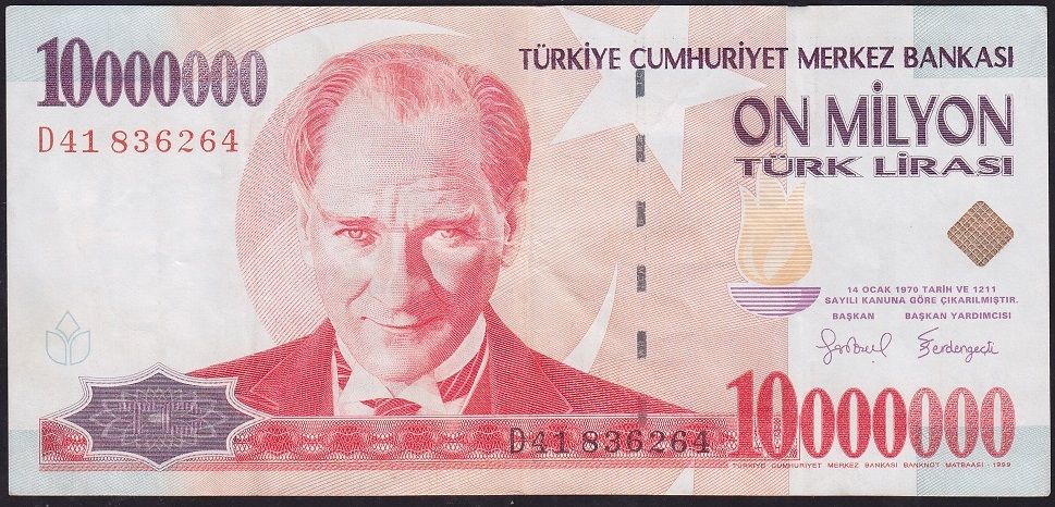 7.Emisyon 10 000 000 Lira D41 836264 Çok Temiz