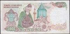 7.Emisyon 3.Tertip 5000 Lira F13 288581 Çok Temiz