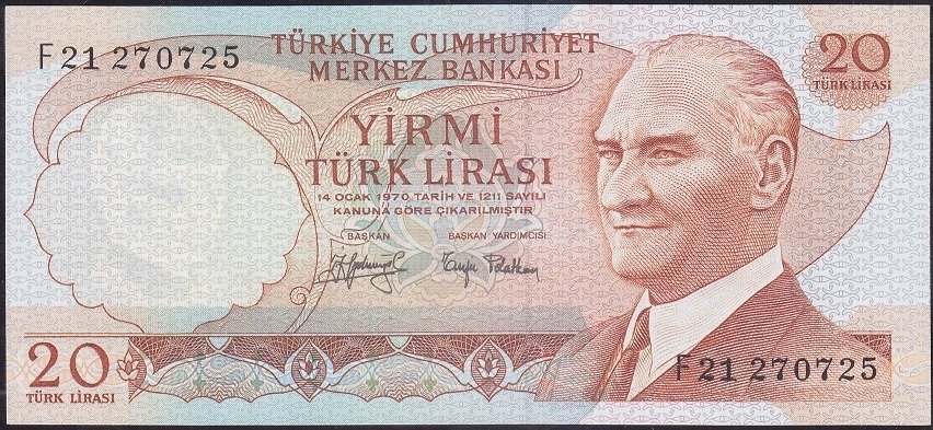 6.Emisyon 3.Tertip 20 Lira F21 270725 Çil