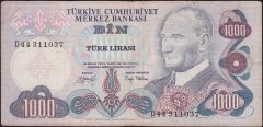 6.Emisyon 2.Tertip 1000 Lira D44 311037 Çok Temiz